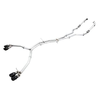 awe tuning 18-21 audi b9 s5 coupe 3.0t track exhaust (resonated for perf. dp) 90mm - chrome silver tips 3015-42116 - image
