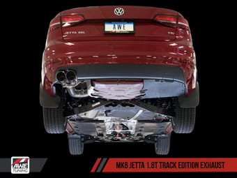 awe tuning 11-18 vw mk6 gli 2.0t - mk6 jetta 1.8t track edition exhaust - diamond black tips 3020-23028 - image