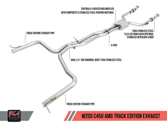 awe tuning 16-18 mercedes-benz w205 c450 amg / c400 / c43 track edition exhaust 3020-31016 - image