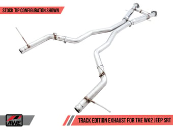 awe tuning 14-21 jeep grand cherokee srt/trackhawk track edition exhaust - use w/stock tips 3020-31023 - image