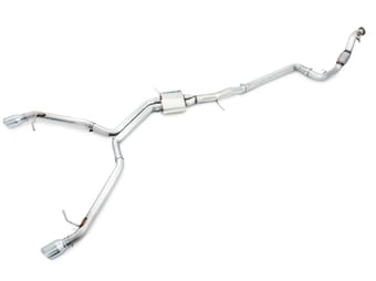 awe tuning 17-18 audi b9 a4 track edition exhaust dual outlet - chrome silver tips (includes dp) 3020-32024 - image