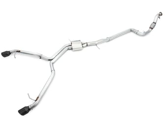 awe tuning 17-18 audi b9 a4 track edition exhaust dual outlet - diamond black tips (includes dp) 3020-33026 - image