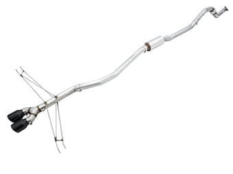 awe tuning 17-20 honda civic si track edition exhaust w/front pipe & dual diamond black tips 3020-33066 - image