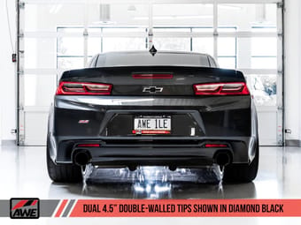 awe tuning 16-22 chevrolet camaro ss axle-back exhaust - touring edition (diamond black tips) 3015-33103 - image