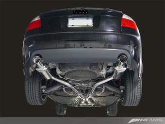 awe tuning 04-05 audi b6 s4 track edition exhaust - polished silver tips 3020-32014 - image