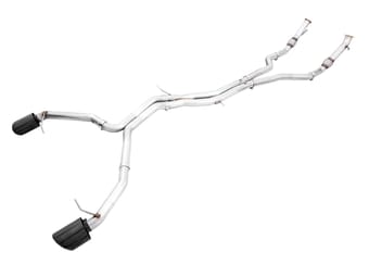 awe tuning 19 audi b9 rs 5 sportback track edition resonated for perf cats exhaust w/diamond black tips 3015-33116 - image