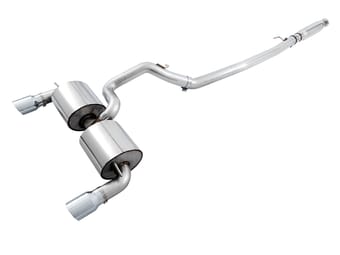 awe tuning 16-18 ford focus rs touring edition cat-back exhaust- non-resonated - chrome silver tips 3015-32088 - image