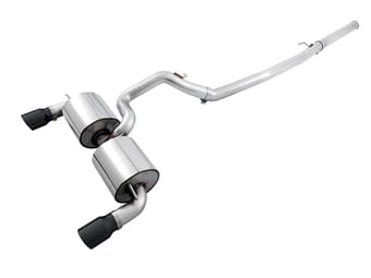 awe tuning 16-18 ford focus rs touring edition cat-back exhaust - non-resonated - diamond black tips 3015-33088 - image