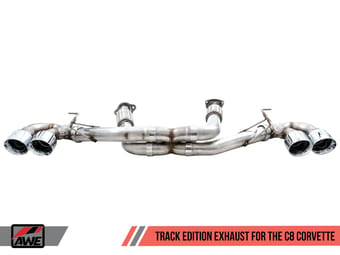 awe tuning 20-22 chevrolet corvette (c8) track edition exhaust - quad diamond black tips 3020-43086 - image