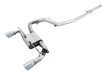 awe tuning 16-18 ford focus rs switchpath cat-back exhaust - chrome silver tips 3025-32024 - image