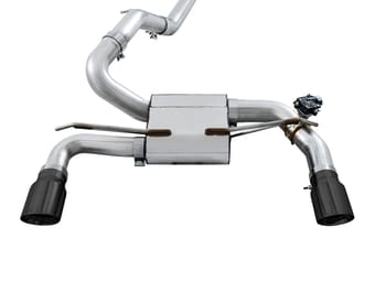 awe tuning 16-18 ford focus rs switchpath cat-back exhaust - diamond black tips 3025-33024 - image