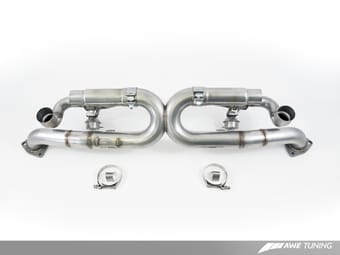 awe tuning 12-16 porsche 991 switchpath exhaust for non-pse cars diamond black tips 3025-43014 - image