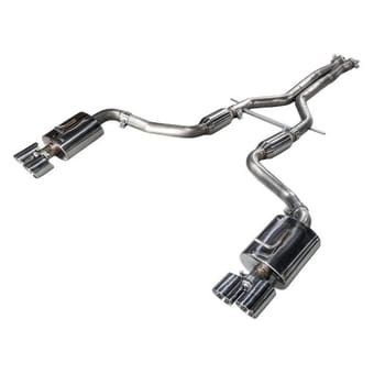 awe tuning 06-08 audi b7 a4 3.2l track edition dual tip exhaust - polished silver tips 3040-32012 - image