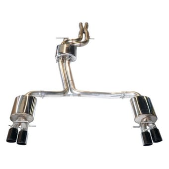 awe tuning 06-08 audi b7 a4 3.2l track edition quad tip exhaust - polished silver tips 3040-42010 - image