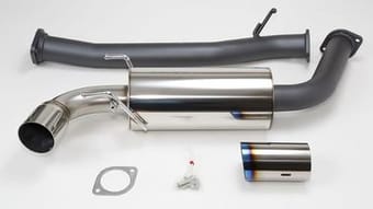 hks mazda rx8 75mm single ti-tip hi power cat-back exhaust 31006-bz001 - image