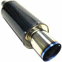 hks universal carbon-ti cat-back exhaust - 170mm shell/75mm diameter 31012-ba001 - image
