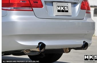 hks 07-08 bmw 335i coupe only legamax hi-power dual sos304 ti-tip catback exhaust 31013-bg001 - image