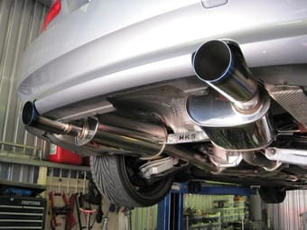 hks 07-08 bmw 335i sedan only legamax hi-power dual sos304 ti-tip catback exhaust 31013-bg002 - image