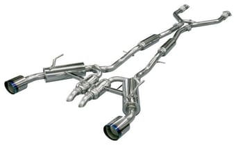 hks infiniti q50 hybrid vq37 dual hi-power titanium tip catback exhaust 32009-kn001 - image