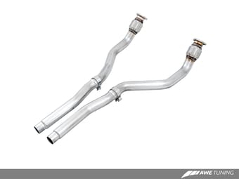 awe tuning audi b8 4.2l non-resonated downpipes for rs5 3220-11012 - image