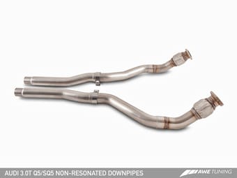 awe tuning audi 8r 3.0t non-resonated downpipes for q5 / sq5 3220-11016 - image