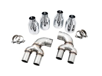 awe tuning 19-22 bmw m340i (g20) oe-config-to-quad tip conversion kit - diamond black tip 3810-43020 - image