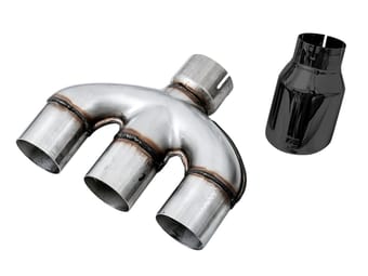 awe tuning 17-20 honda civic si 10th gen 1.5l turbo dual-to-triple tip conversion kit - diamond black tip 3810-53020 - image