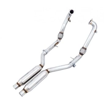 awe tuning audi b9 performance downpipe resonator converter kit 3815-11032 - image