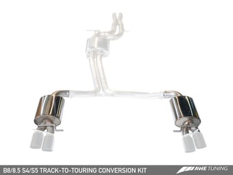 awe tuning 10-17 audi s4 quattro 3.0t (b8/8.5) conversion kit - track to touring (90mm tips) 3815-41008 - image