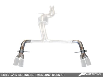 awe tuning 13-17 audi b8.5 s4/s5 track edition conversion kit for 102mm tips 3820-41008 - image