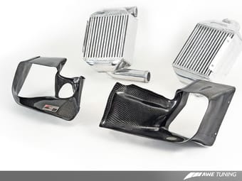 awe tuning audi 2.7t performance intercooler kit - w/carbon fiber shrouds 4510-11040 - image