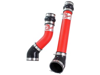 afe bladerunner intercooler tubes hot & cold side 3.5in 94-02 dodge diesel trucks l6-5.9l (td) - red 46-20064-r - image