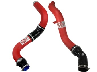 afe bladerunner 3in red intercooler hot and cold side tubes 14-15 dodge ram 1500 ecodiesel v6 3.0l 46-20174-r - image