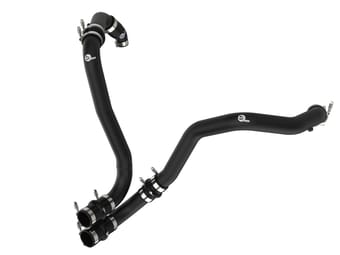 afe 21-22 ford f-150/raptor v6-3.5l (tt) bladerunner 2.5in aluminum hot charge pipe black 46-20518-b - image