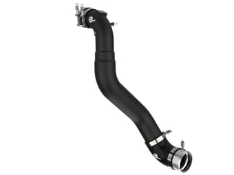 afe 21+ ford f-150 v6-3.5l (tt) bladerunner 3in to 3.5in aluminum cold charge pipe black 46-20519-b - image