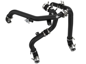 afe 21-22 ford bronco ecoboost v6-2.7ltt bladerunner alum hot & cold charge pipe kit - black 46-20584-b - image