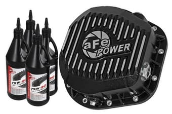 afe pro series rear diff cover kit black w/ gear oil 86-16 ford f-250/f-350 v8 7.3l/6.0l/6.4l/6.7l 46-70022-wl - image