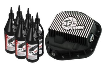 afe power front diff cover w/ 75w-90 gear oil 5/94-12 ford diesel trucks v8 7.3/6.0/6.4/6.7l (td) 46-70082-wl - image