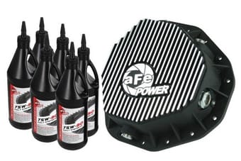 afe power cover rear differential w/ 75w-90 gear oil dodge diesel trucks 03-05 l6-5.9l 46-70092-wl - image