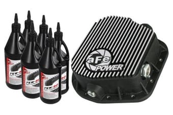 afe power rear diff cover (machined) 12 bolt 9.75in 97-16 ford f-150 w/ gear oil 4 qt 46-70152-wl - image