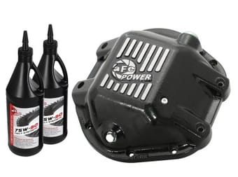afe power differential cover machined pro series 97-15 jeep dana 44 w/ 75w-90 gear oil 2 qt 46-70162-wl - image