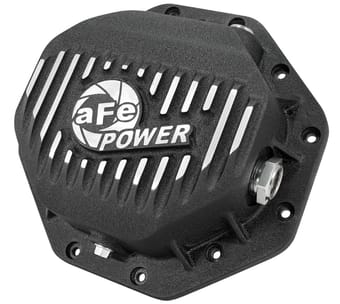 afe rear differential cover black machined pro dodge/ram 94-15 corporate 9.25 (12-bolt) w/ gear oil 46-70272-wl - image