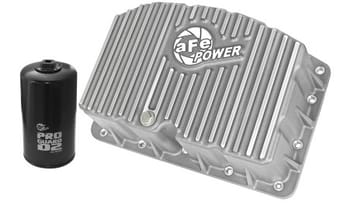afe street series engine oil pan raw w/ machined fins; 11-17 ford powerstroke v8-6.7l (td) 46-70320 - image