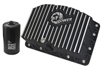 afe pro series engine oil pan black w/machined fins; 11-16 ford powerstroke v8-6.7l (td) 46-70322 - image