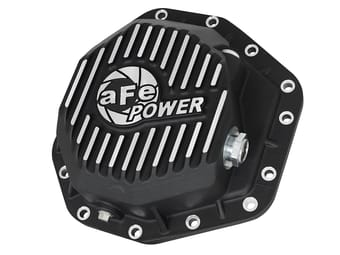 afe power pro ser rear diff cover black w/mach fins 2017-2021 ford diesel trucks v8-6.7l(td) dana m275-14 46-70352 - image