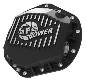 afe power pro series rear differential cover black w/ machined fins 14-18 dodge trucks 2500/3500 46-70392 - image