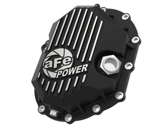 afe power 11-19 gm 2500-3500 aam 9.25 axle front differential cover black machined street series 46-71050b - image