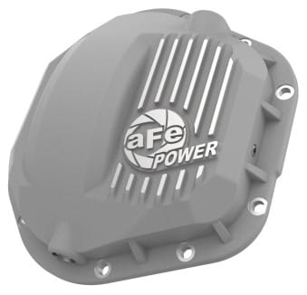 afe street series dana 60 front differential cover raw w/ machined fins 17-20 ford trucks (dana 60) 46-71100a - image