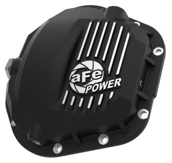 afe pro series dana 60 front differential cover black w/ machined fins 17-20 ford trucks (dana 60) 46-71100b - image