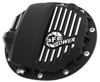 afe power pro series aam 9.5/9.76 rear diff cover black w/mach fins 14-19 gm silverado/sierra 1500 46-71120b - image